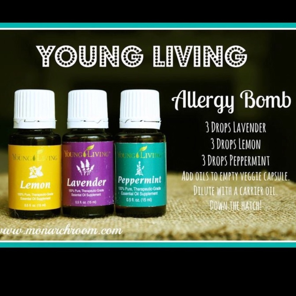 Young Living lemon, lavender, & peppermint